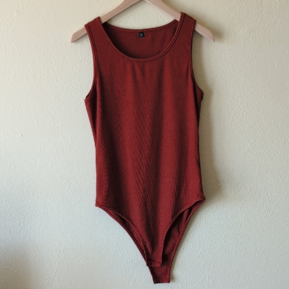 EUC Orange Ribbed Bodysuit